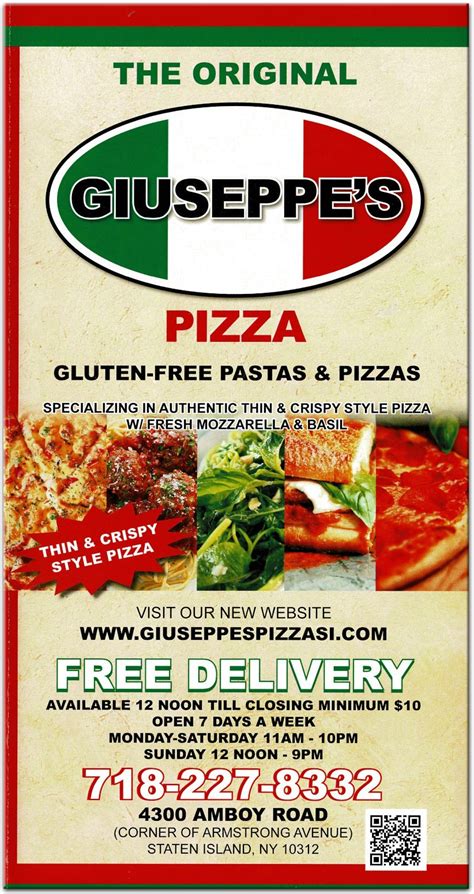 giuseppe's menu with prices.